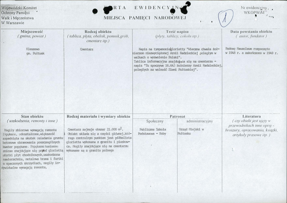 karta ewidencyjna, skan nr 1