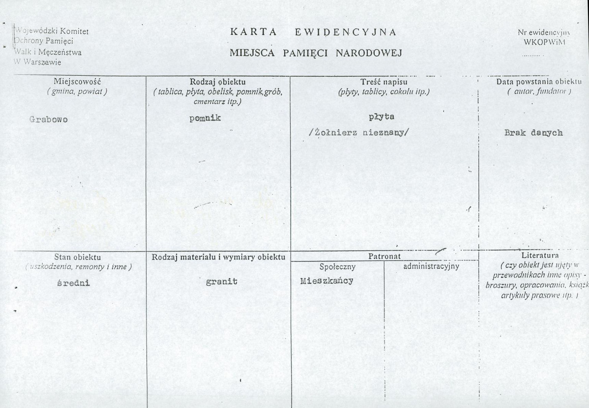 karta ewidencyjna, skan nr 1