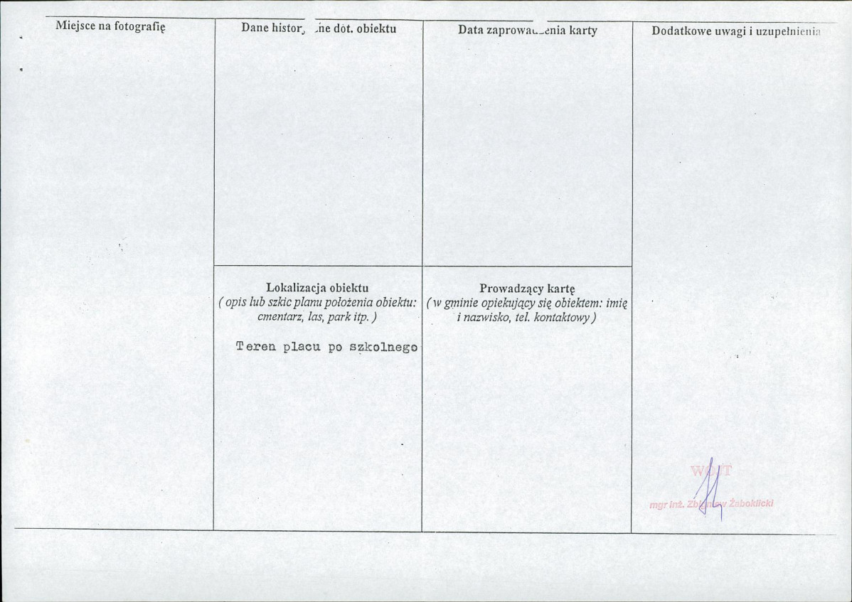 karta ewidencyjna, skan nr 2