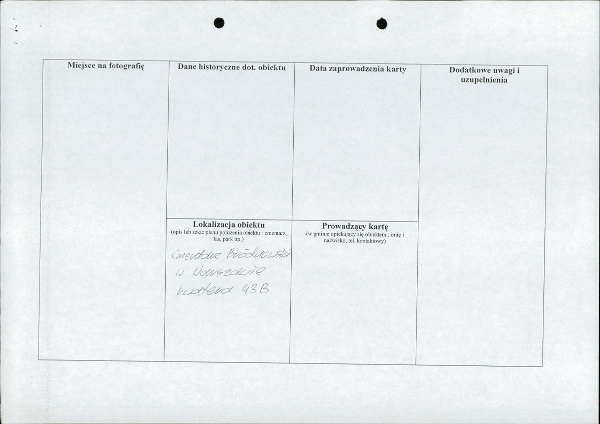 karta ewidencyjna, skan nr 2