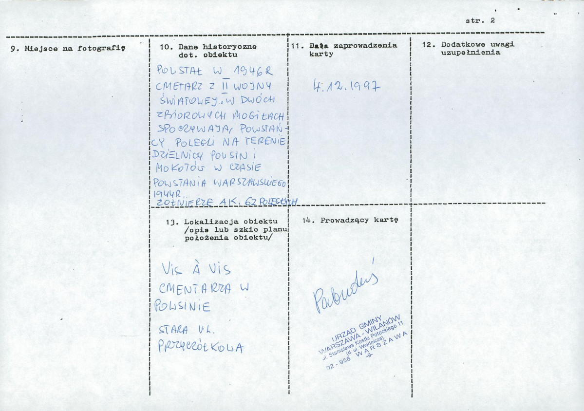 karta ewidencyjna, skan nr 2