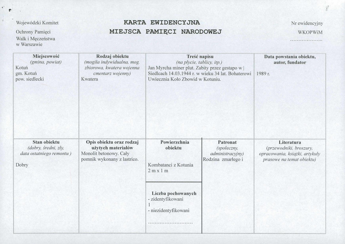 karta ewidencyjna, skan nr 4