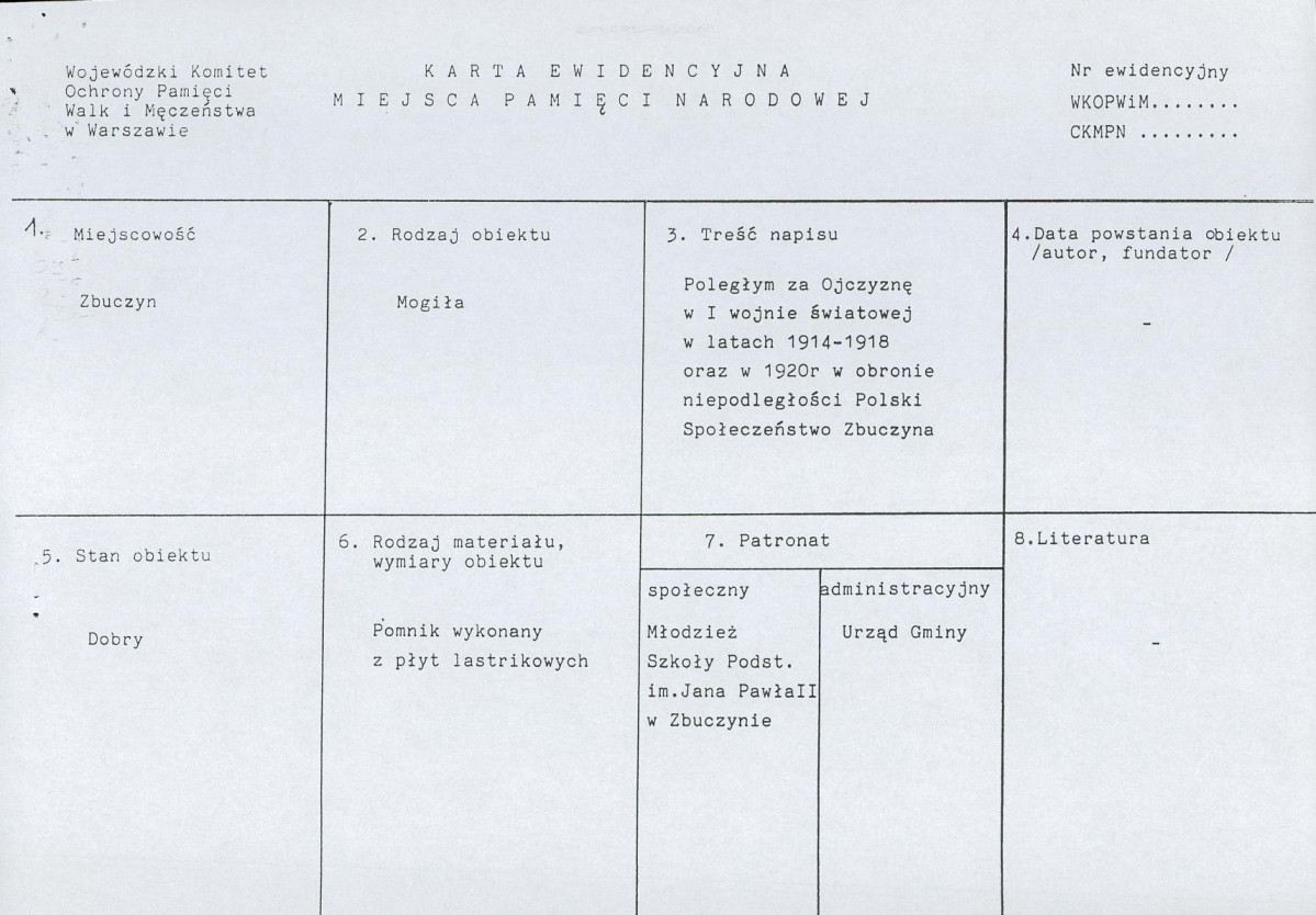 karta ewidencyjna, skan nr 1