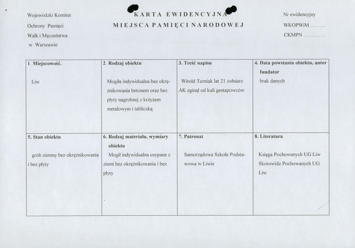 karta ewidencyjna, skan nr 1