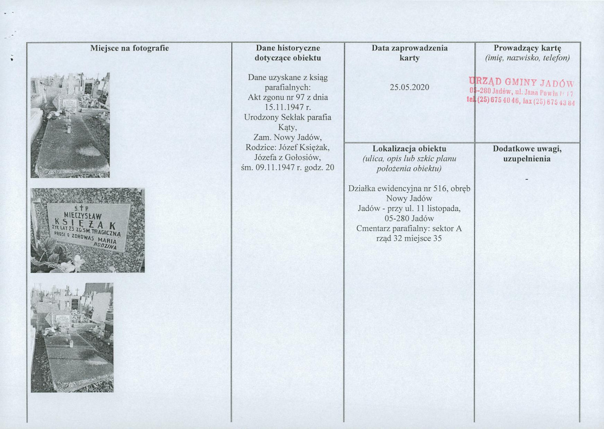 karta ewidencyjna, skan nr 2