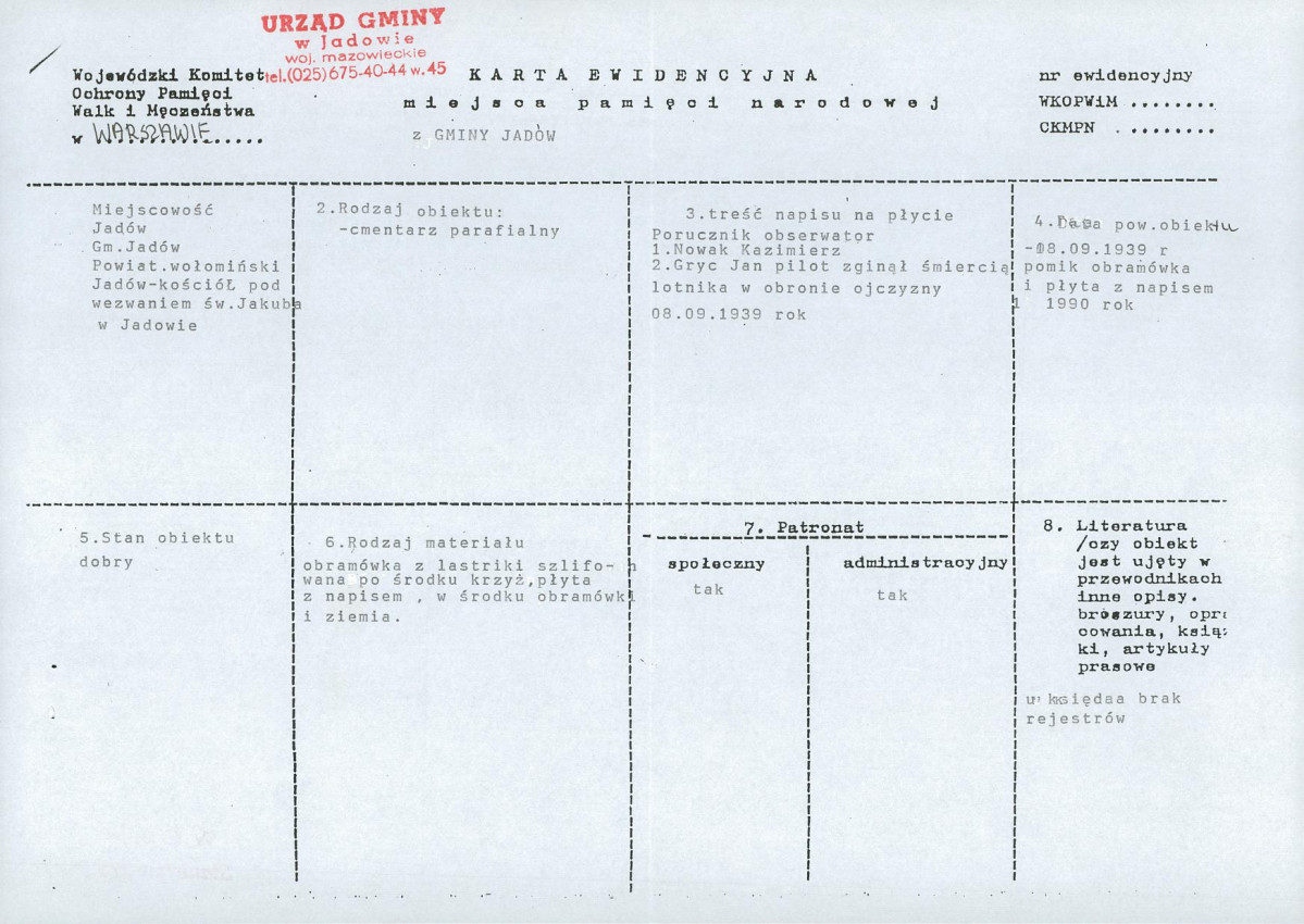 karta ewidencyjna, skan nr 1