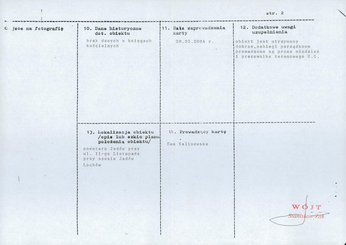 karta ewidencyjna, skan nr 2