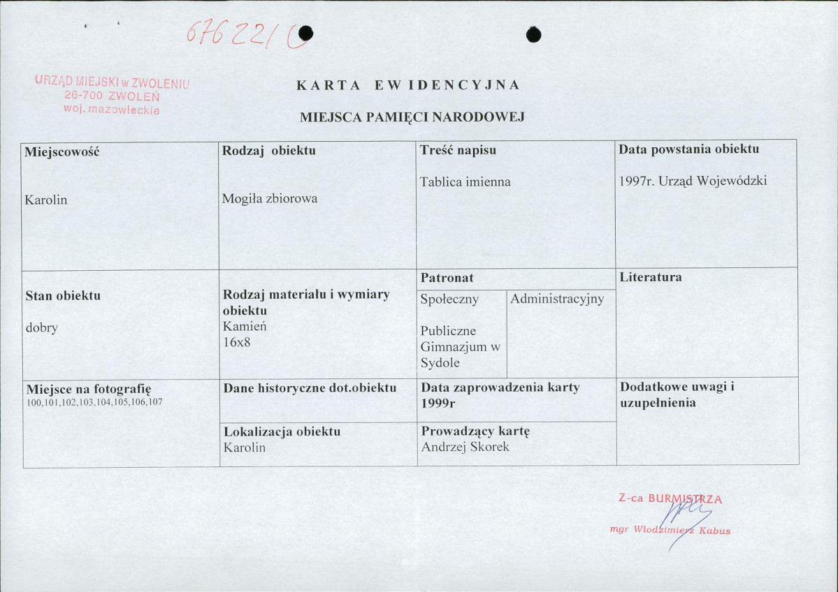 karta ewidencyjna, skan nr 1