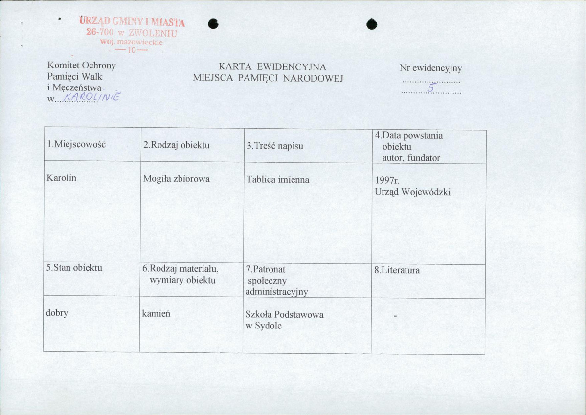karta ewidencyjna, skan nr 1