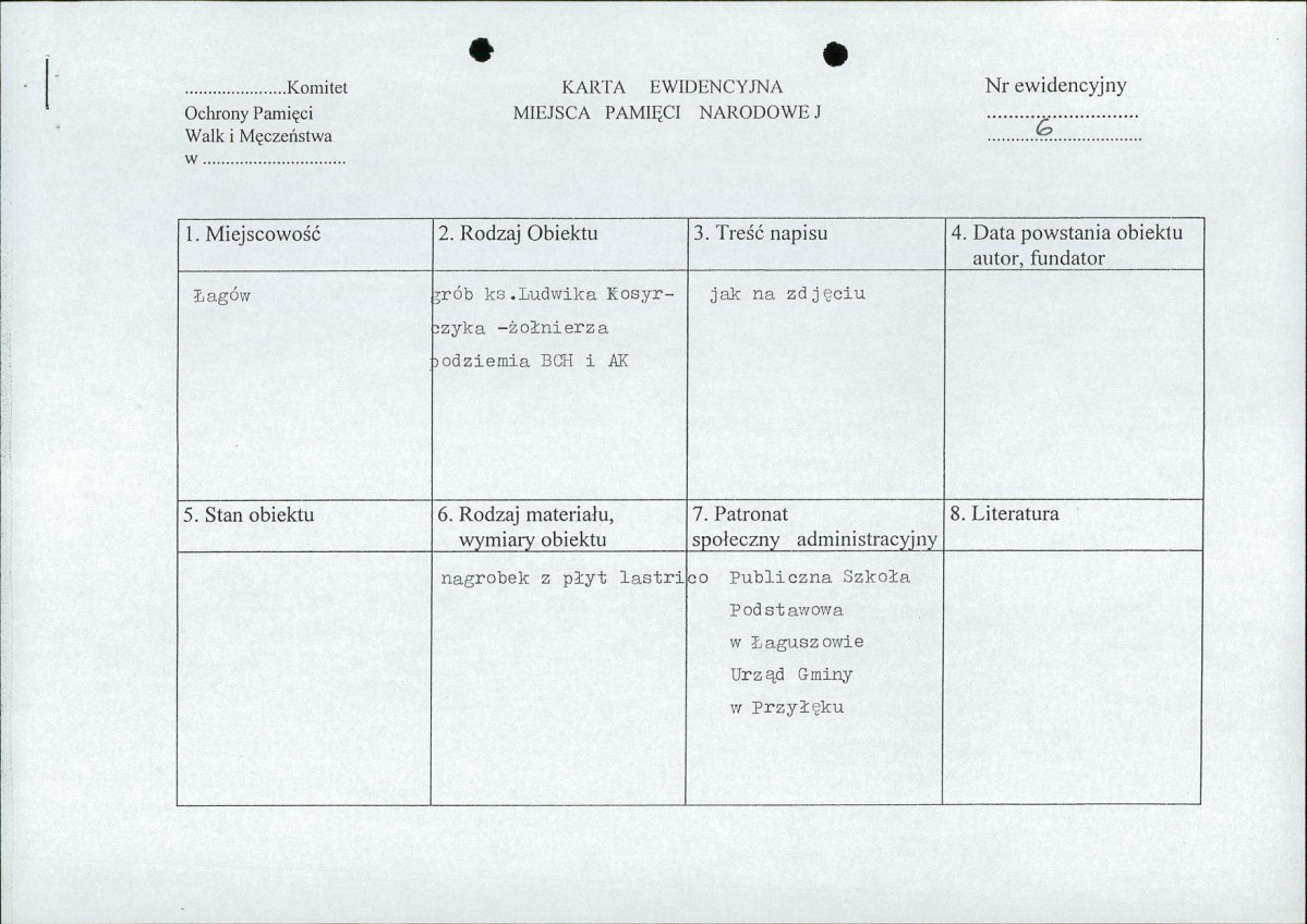 karta ewidencyjna, skan nr 1