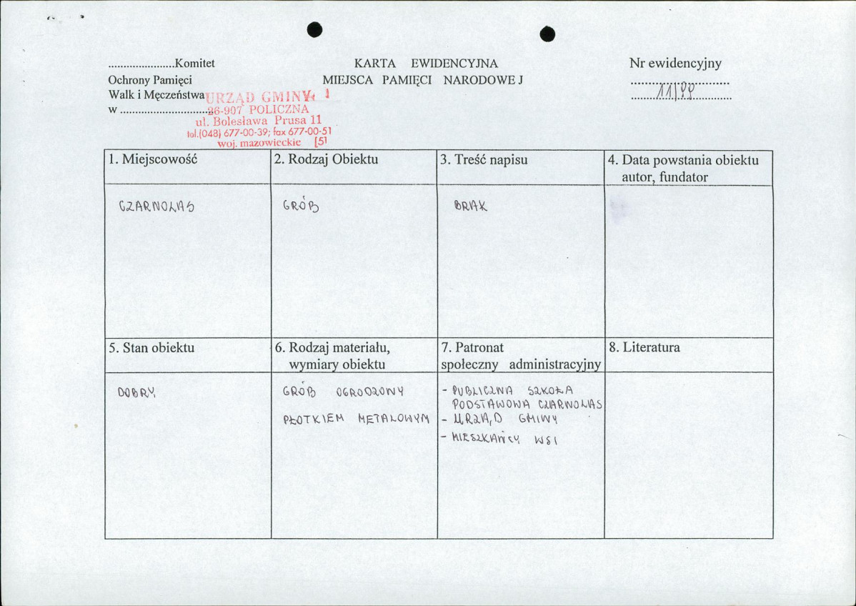 karta ewidencyjna, skan nr 1