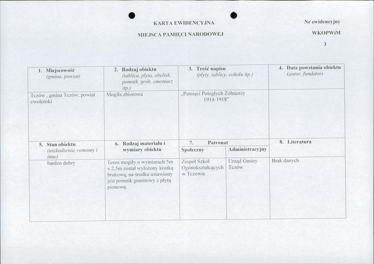 karta ewidencyjna, skan nr 1