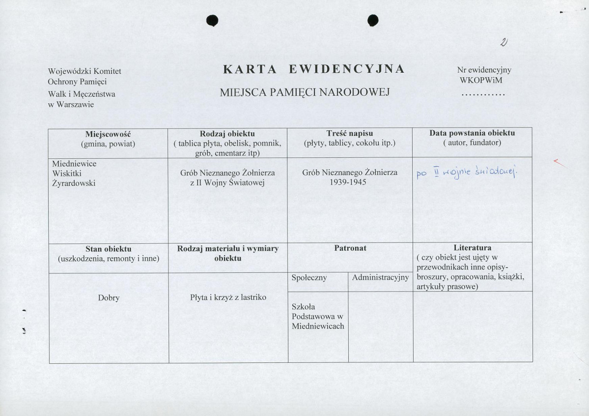 karta ewidencyjna, skan nr 1