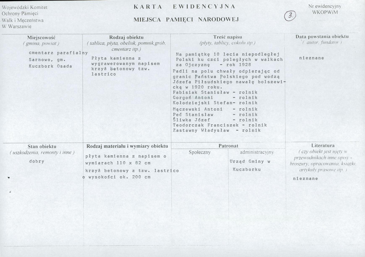karta ewidencyjna, skan nr 1