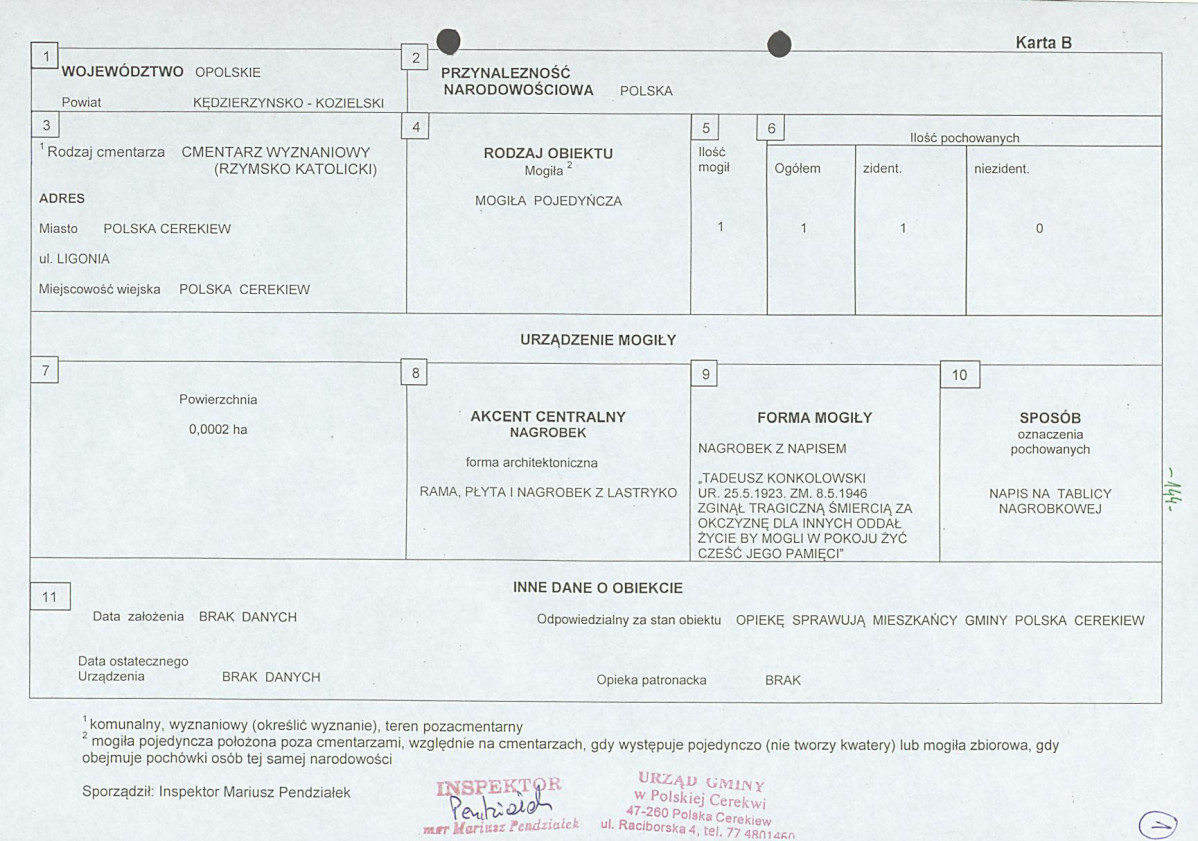 karta ewidencyjna, skan nr 1