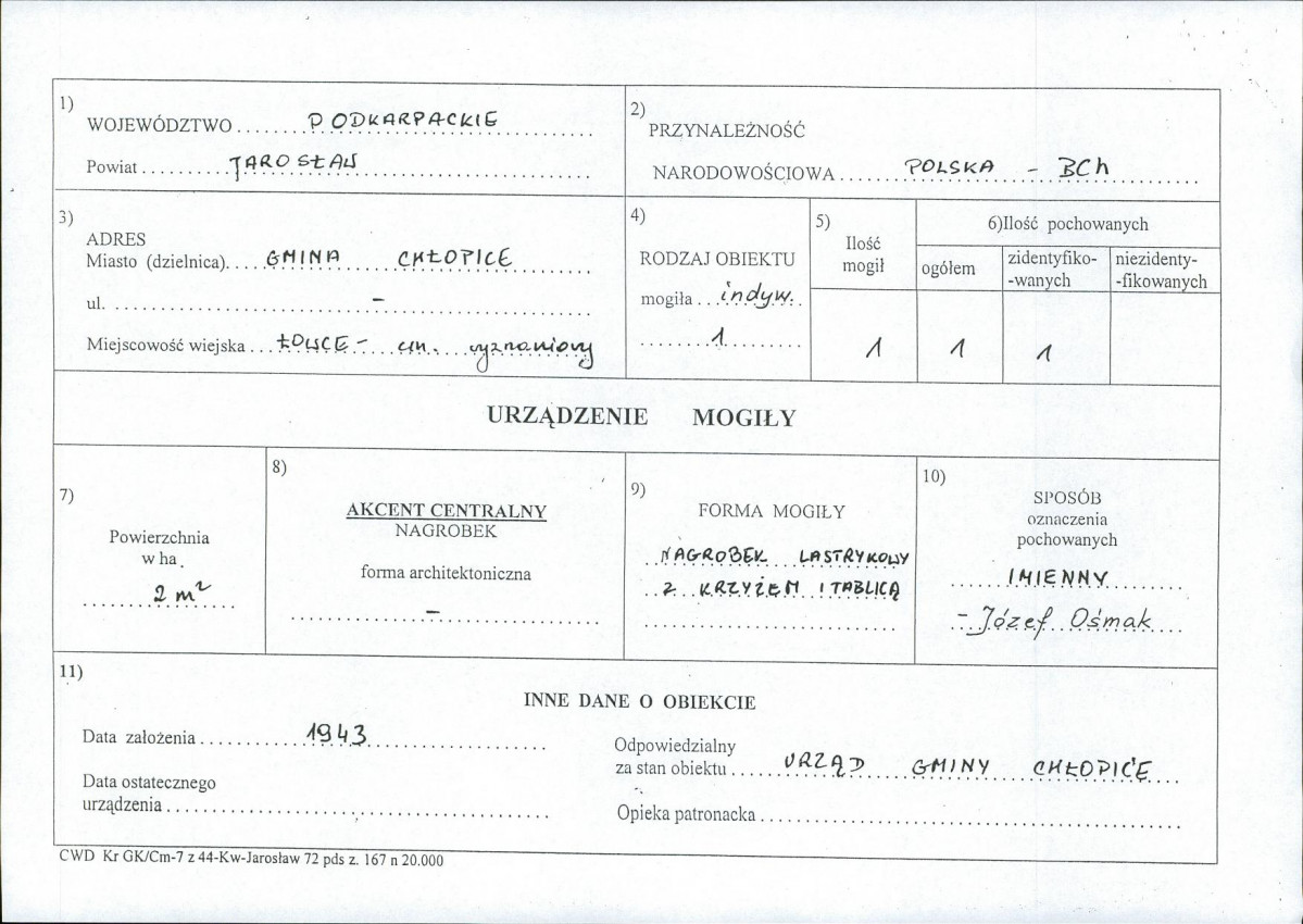 karta ewidencyjna, skan nr 1