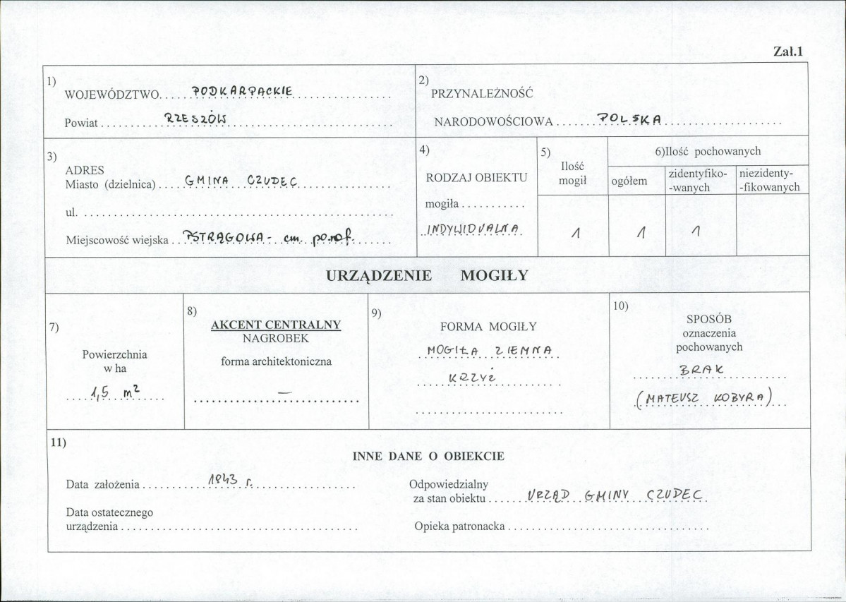 karta ewidencyjna, skan nr 1