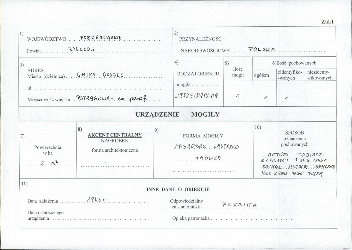 karta ewidencyjna, skan nr 1