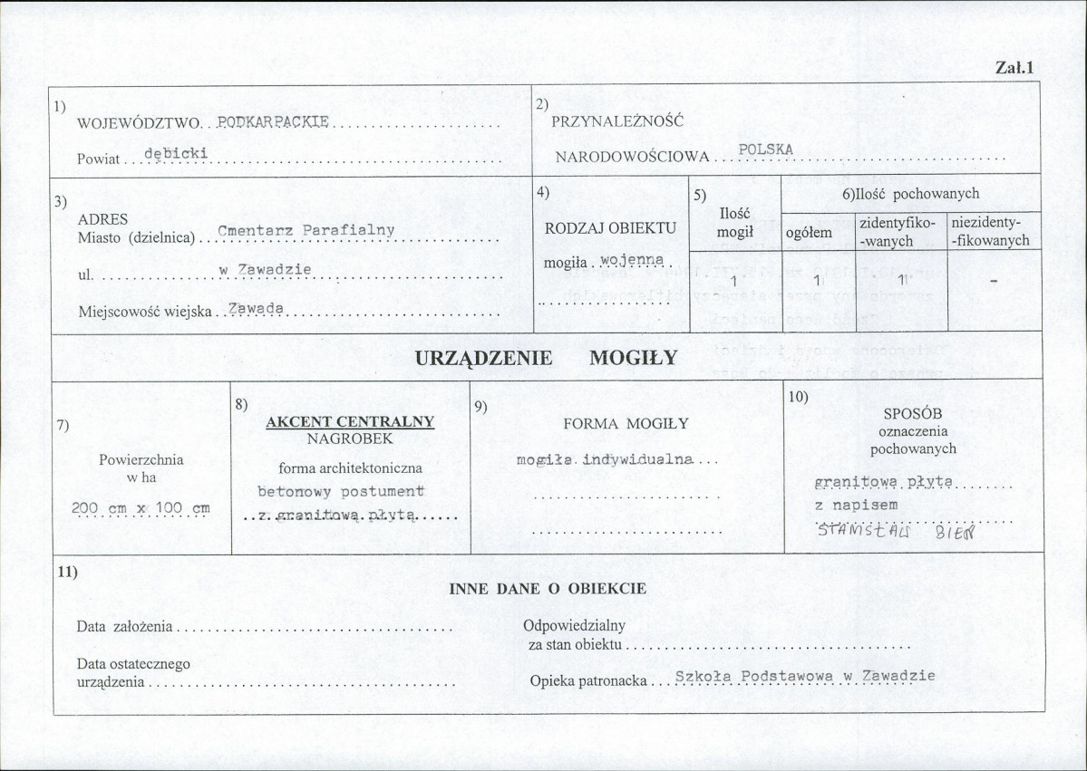 karta ewidencyjna, skan nr 1