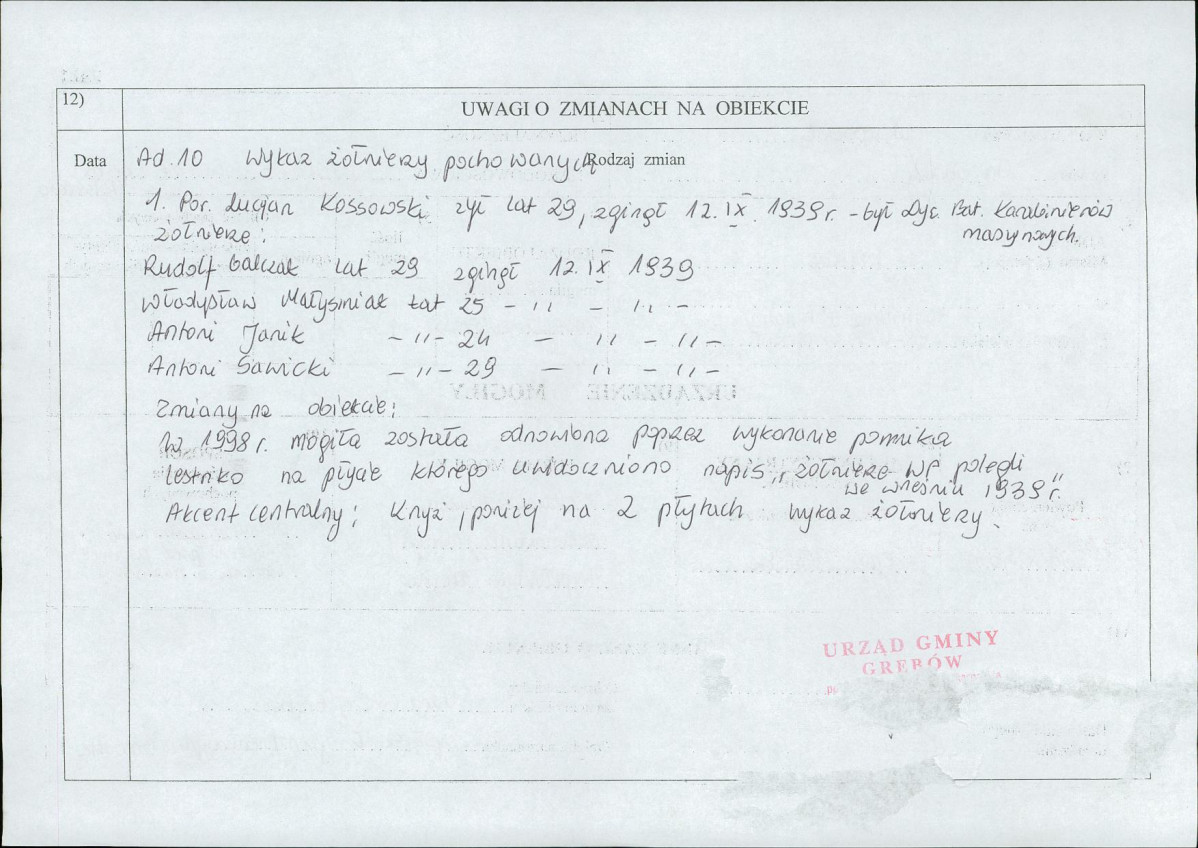 karta ewidencyjna, skan nr 2