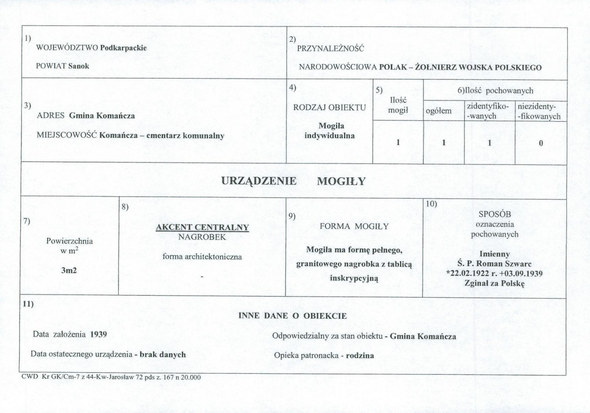 karta ewidencyjna, skan nr 1