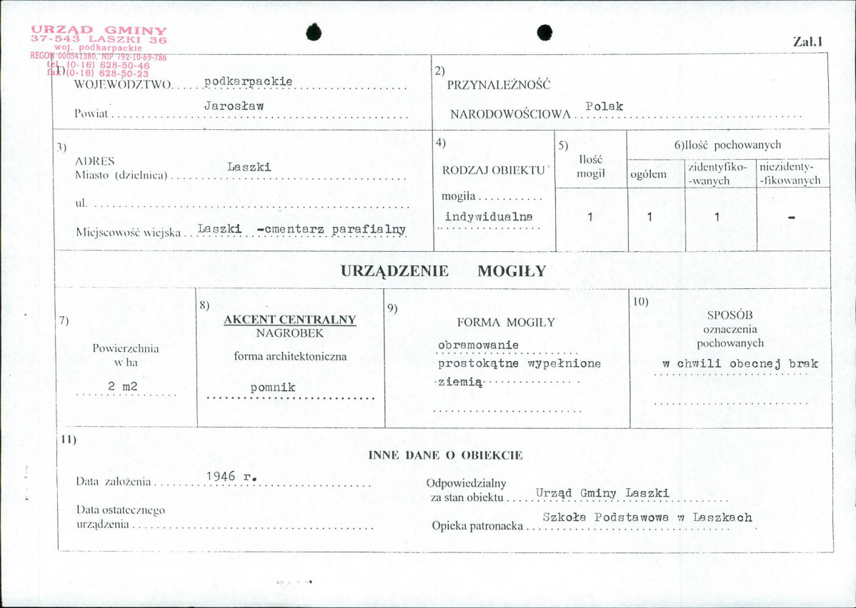 karta ewidencyjna, skan nr 1