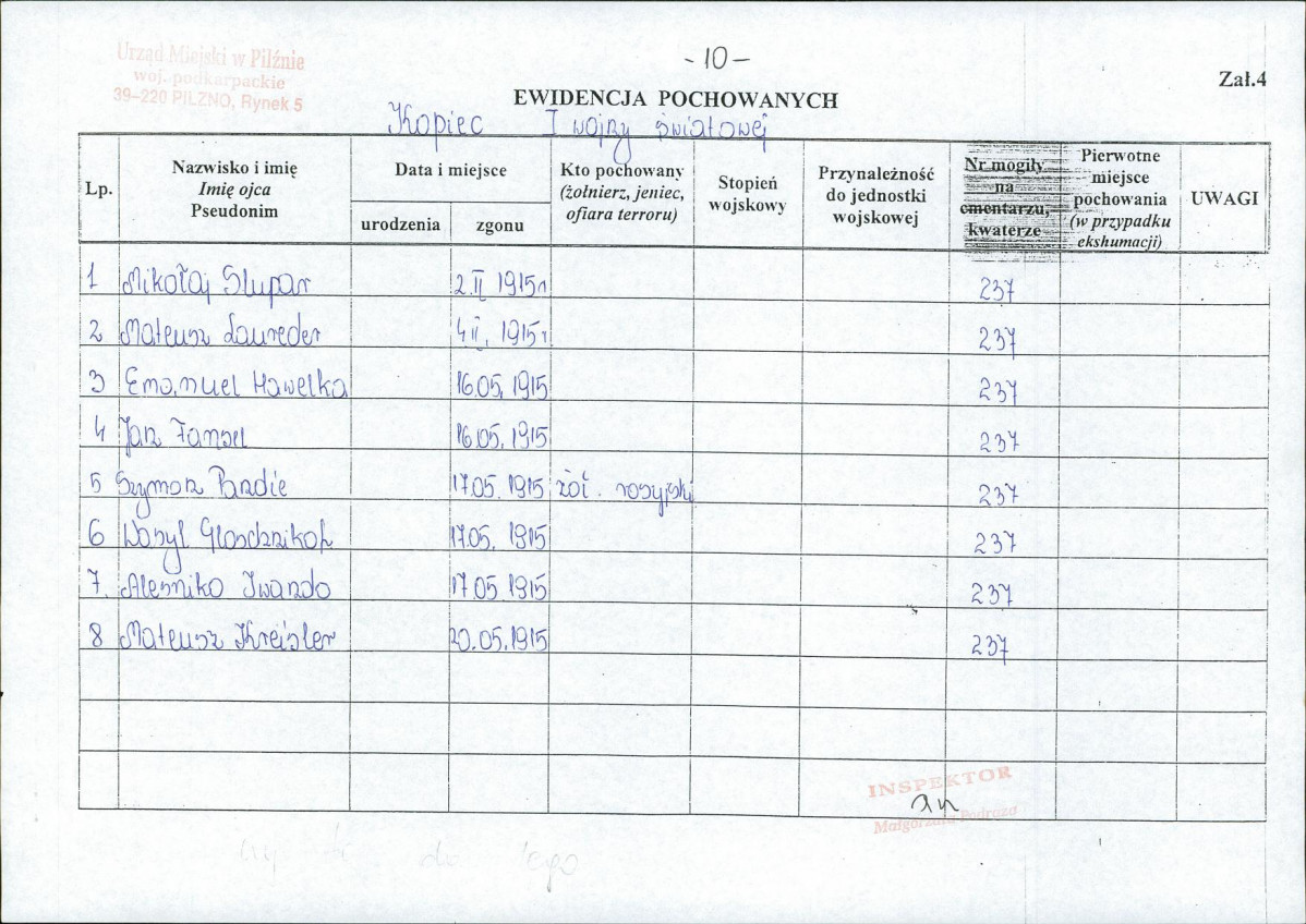 karta ewidencyjna, skan nr 3