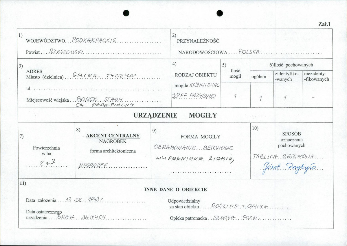 karta ewidencyjna, skan nr 1