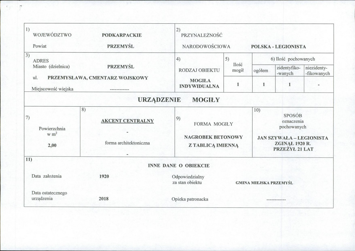 karta ewidencyjna, skan nr 1
