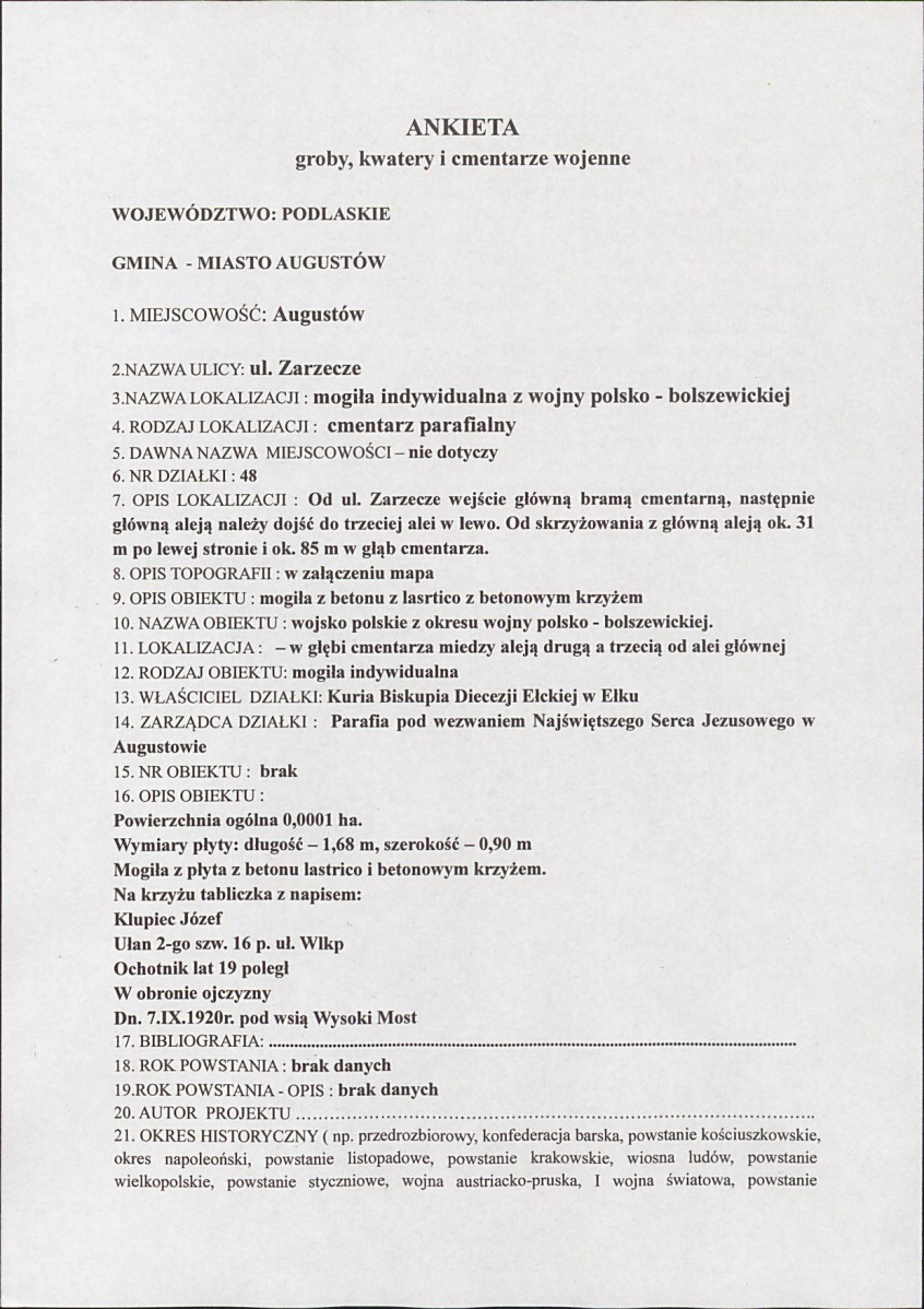 karta ewidencyjna, skan nr 2