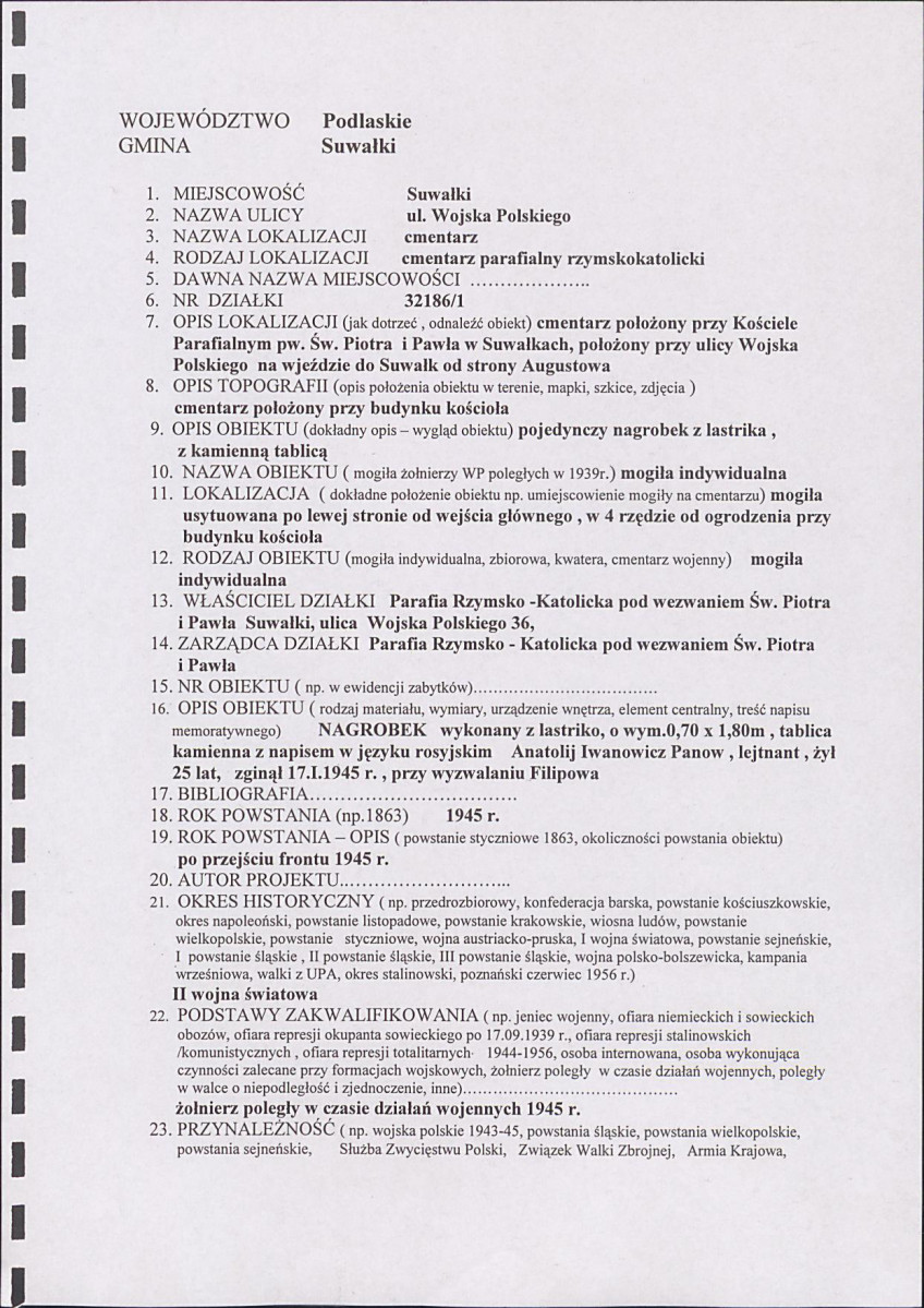 karta ewidencyjna, skan nr 2