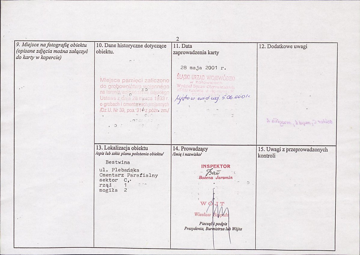 karta ewidencyjna, skan nr 2