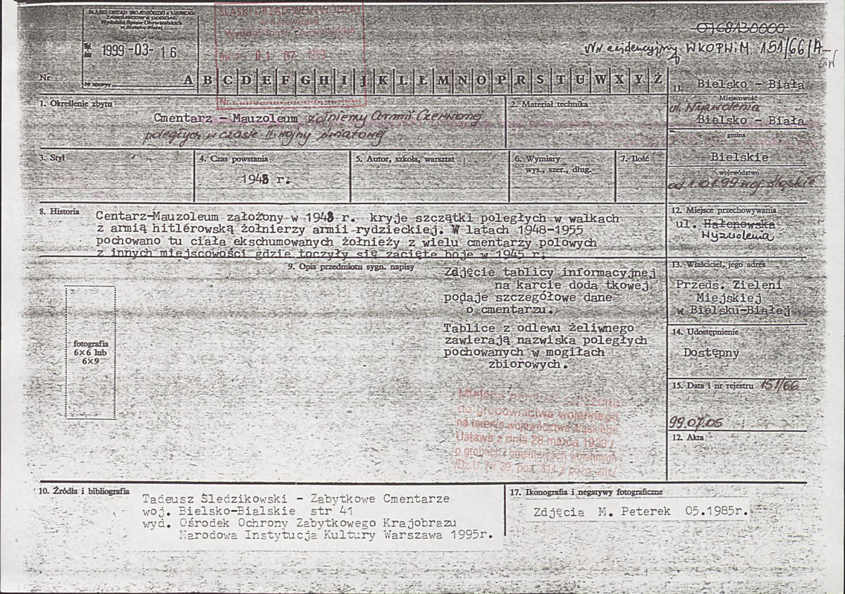 karta ewidencyjna, skan nr 1