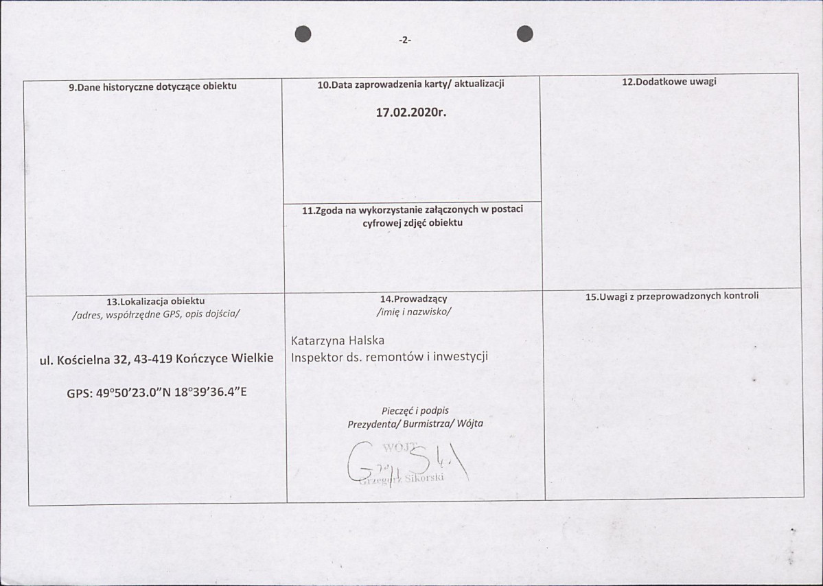 karta ewidencyjna, skan nr 2