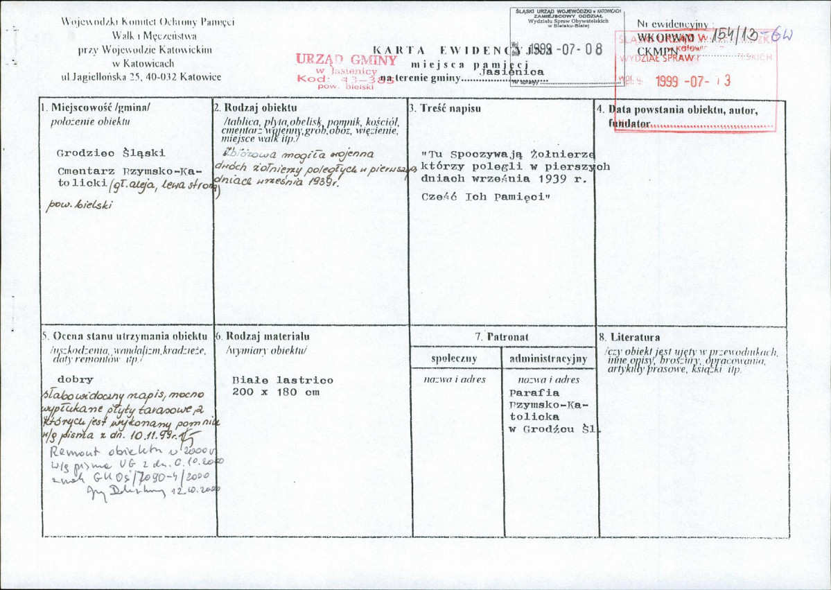 karta ewidencyjna, skan nr 1