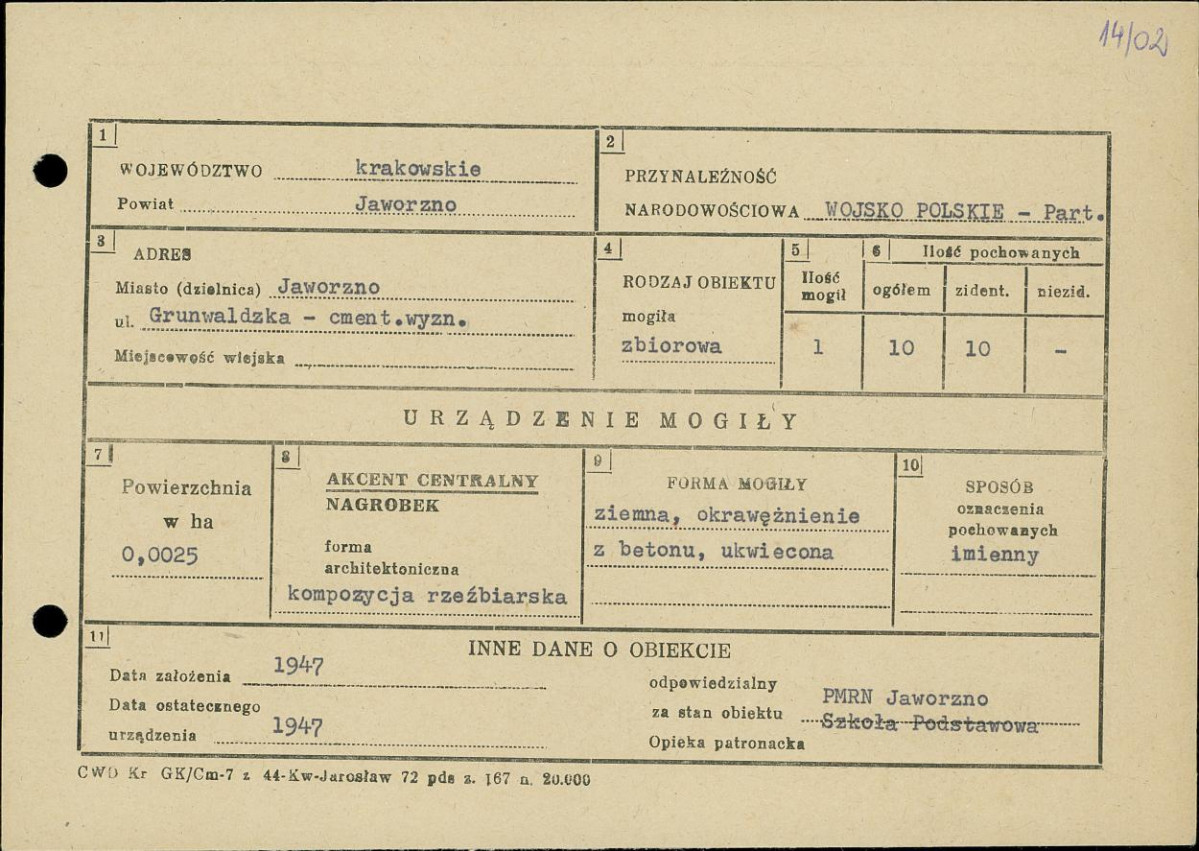 karta ewidencyjna, skan nr 1