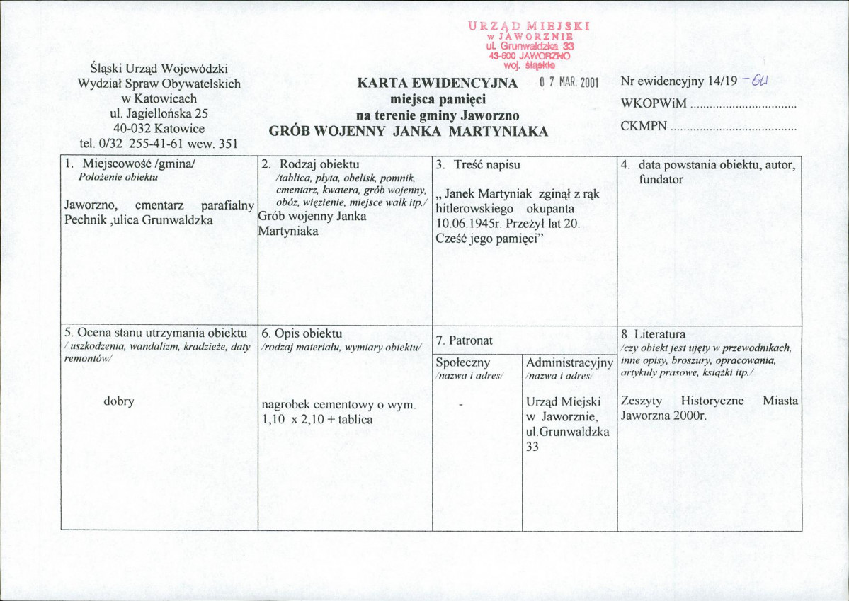 karta ewidencyjna, skan nr 1