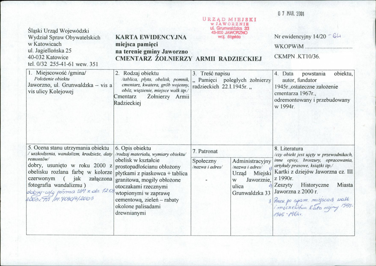 karta ewidencyjna, skan nr 1