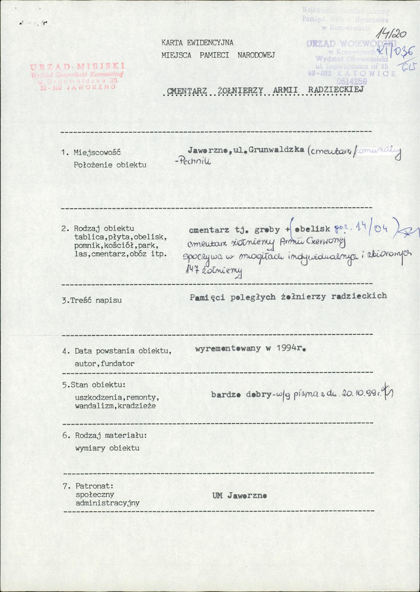 karta ewidencyjna, skan nr 1