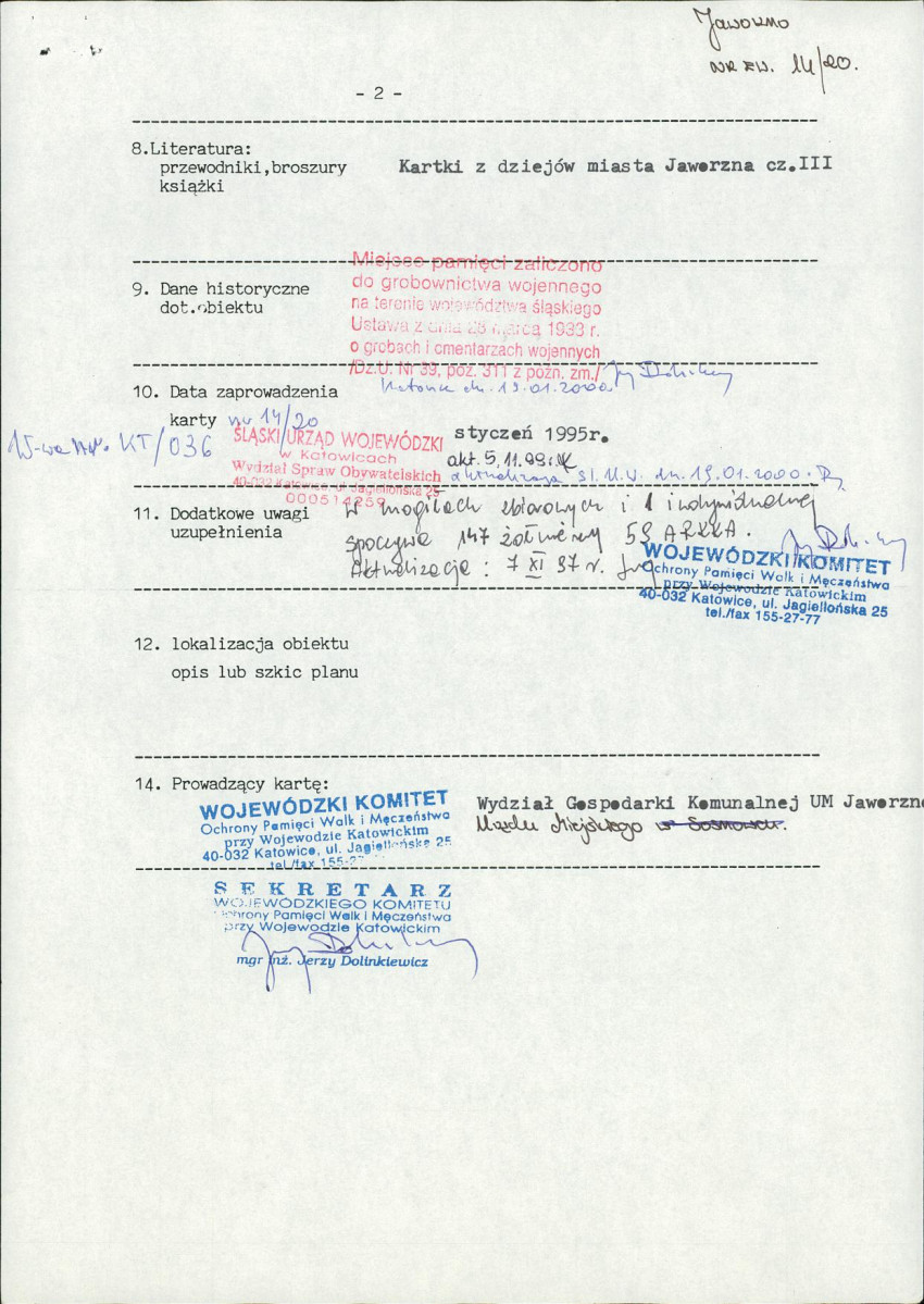 karta ewidencyjna, skan nr 2