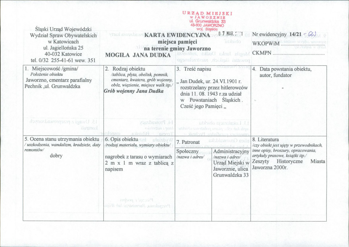 karta ewidencyjna, skan nr 3