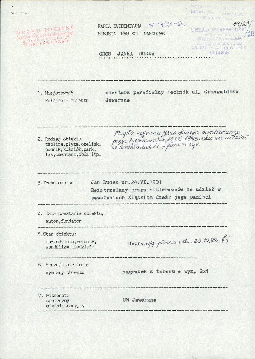 karta ewidencyjna, skan nr 1