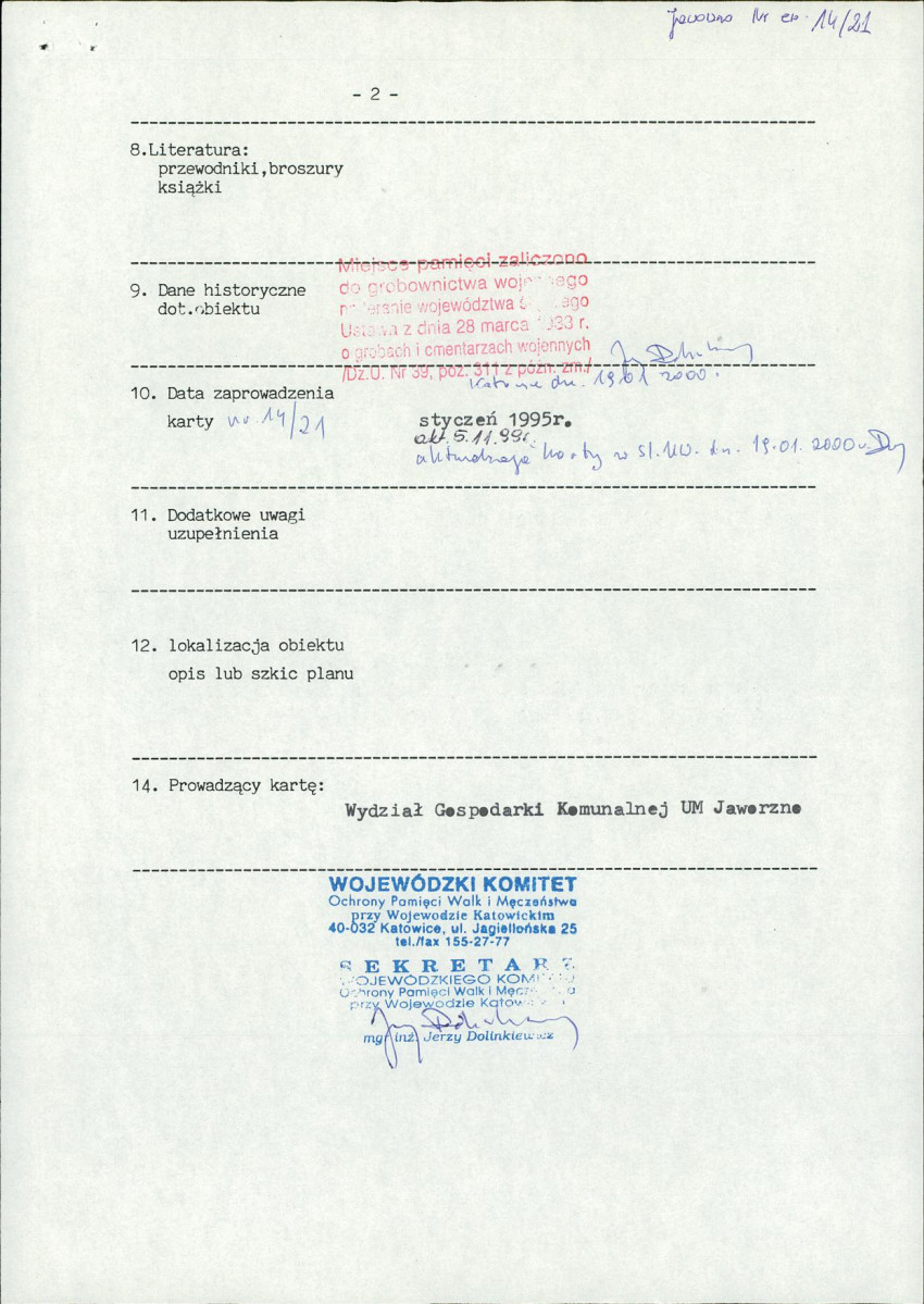 karta ewidencyjna, skan nr 2