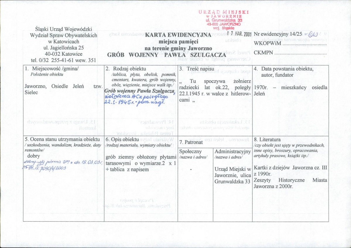 karta ewidencyjna, skan nr 1