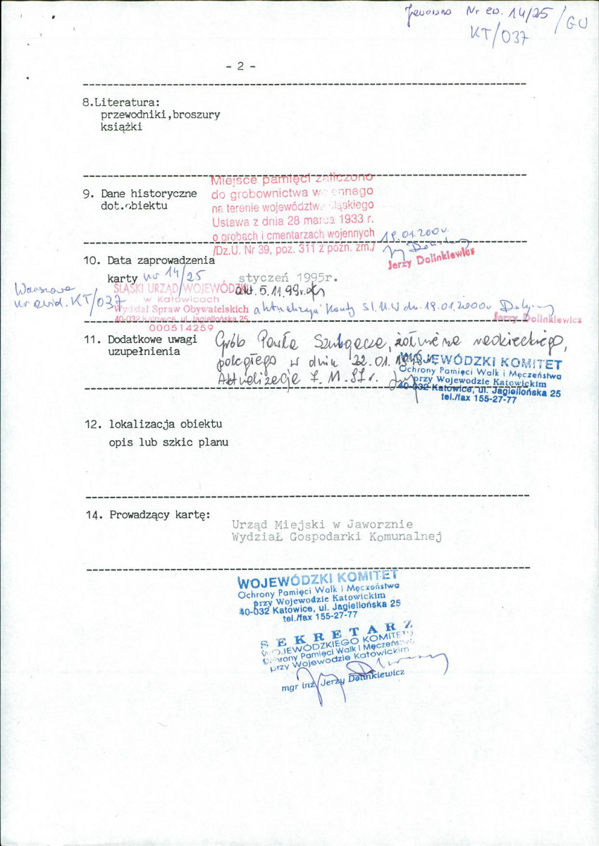 karta ewidencyjna, skan nr 2