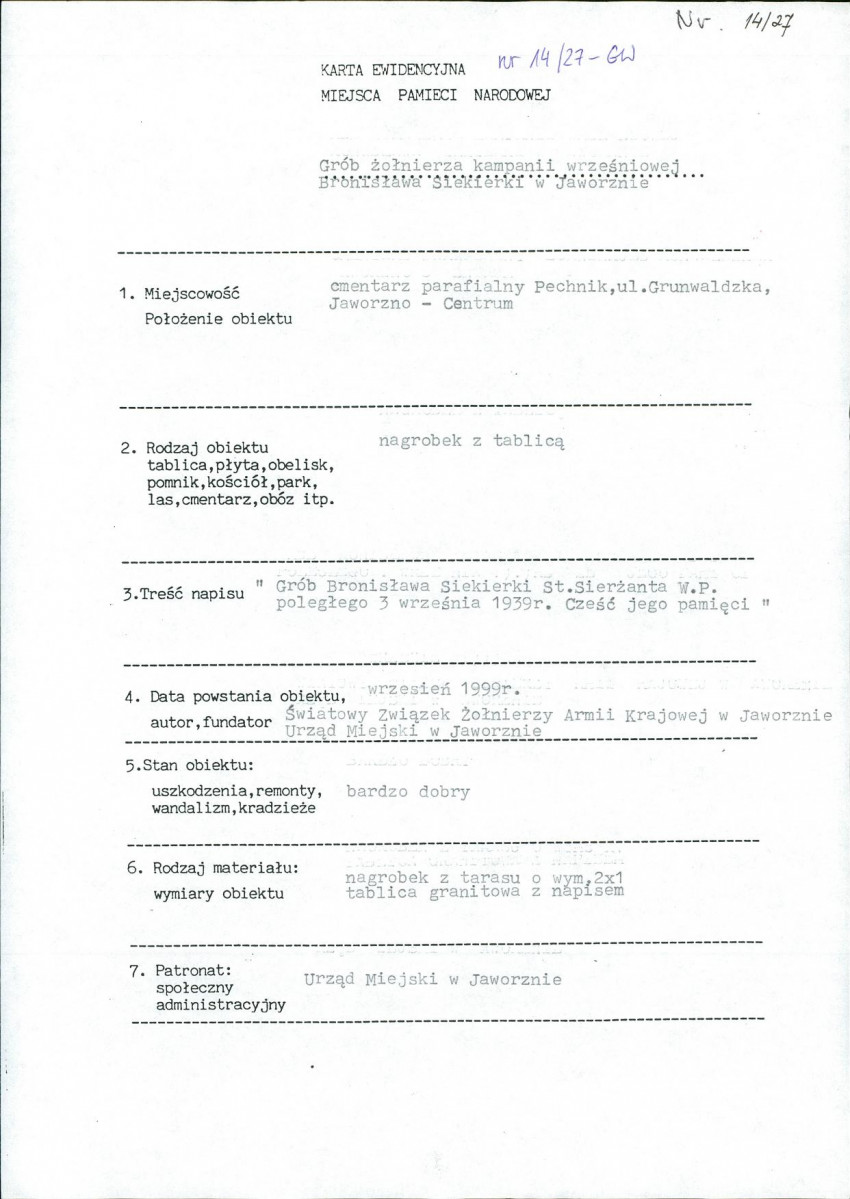 karta ewidencyjna, skan nr 1