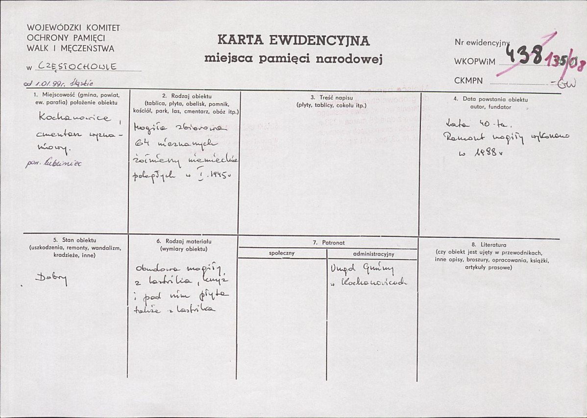 karta ewidencyjna, skan nr 1