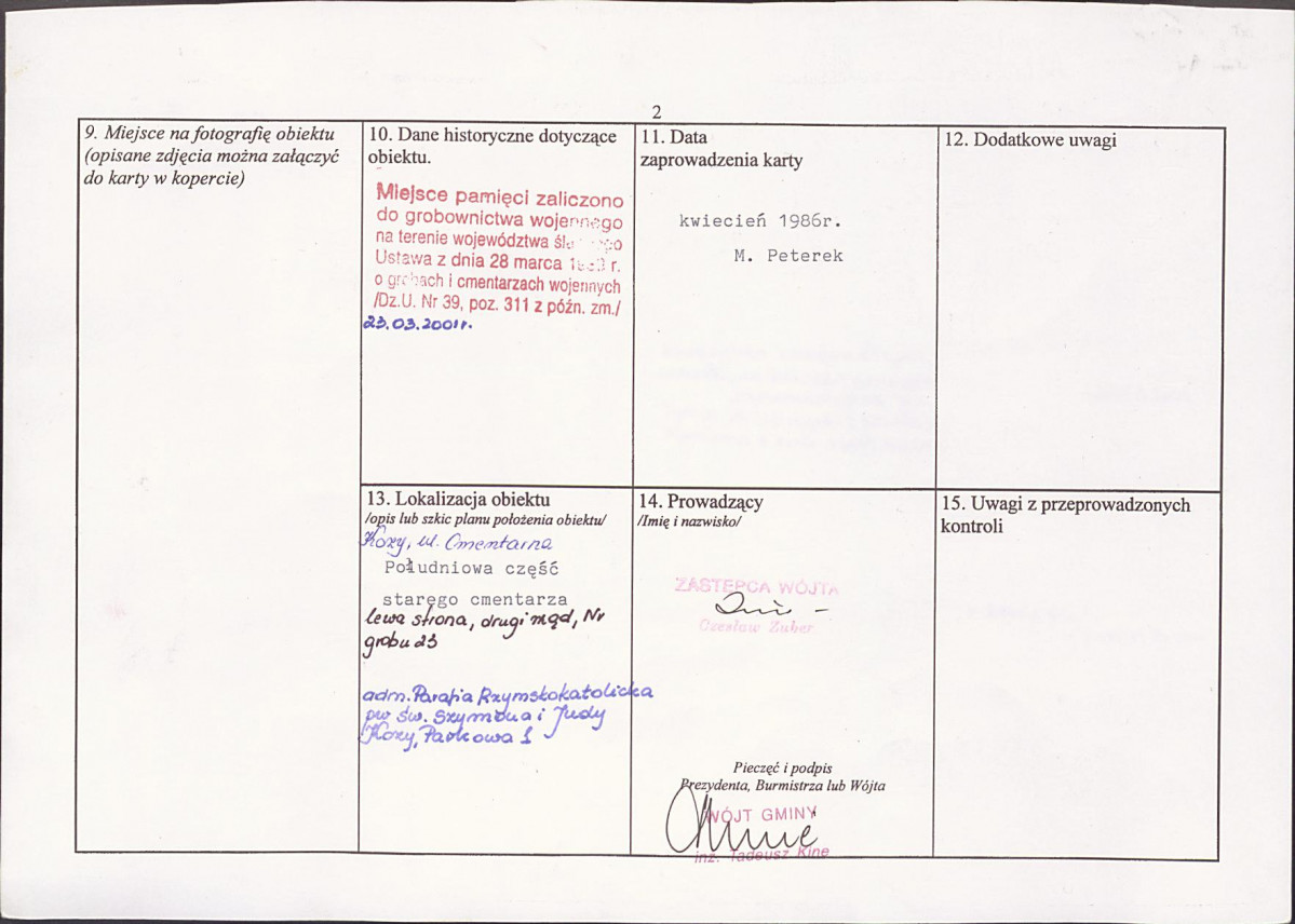 karta ewidencyjna, skan nr 2