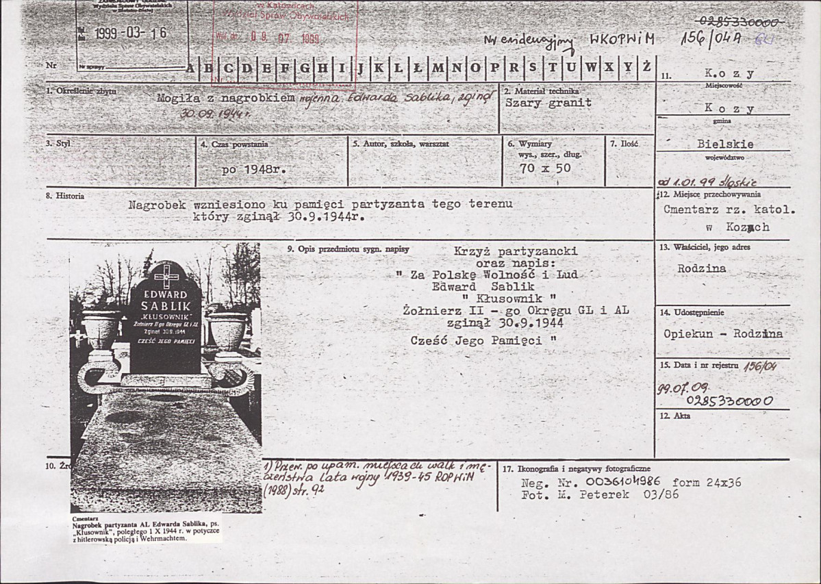 karta ewidencyjna, skan nr 1