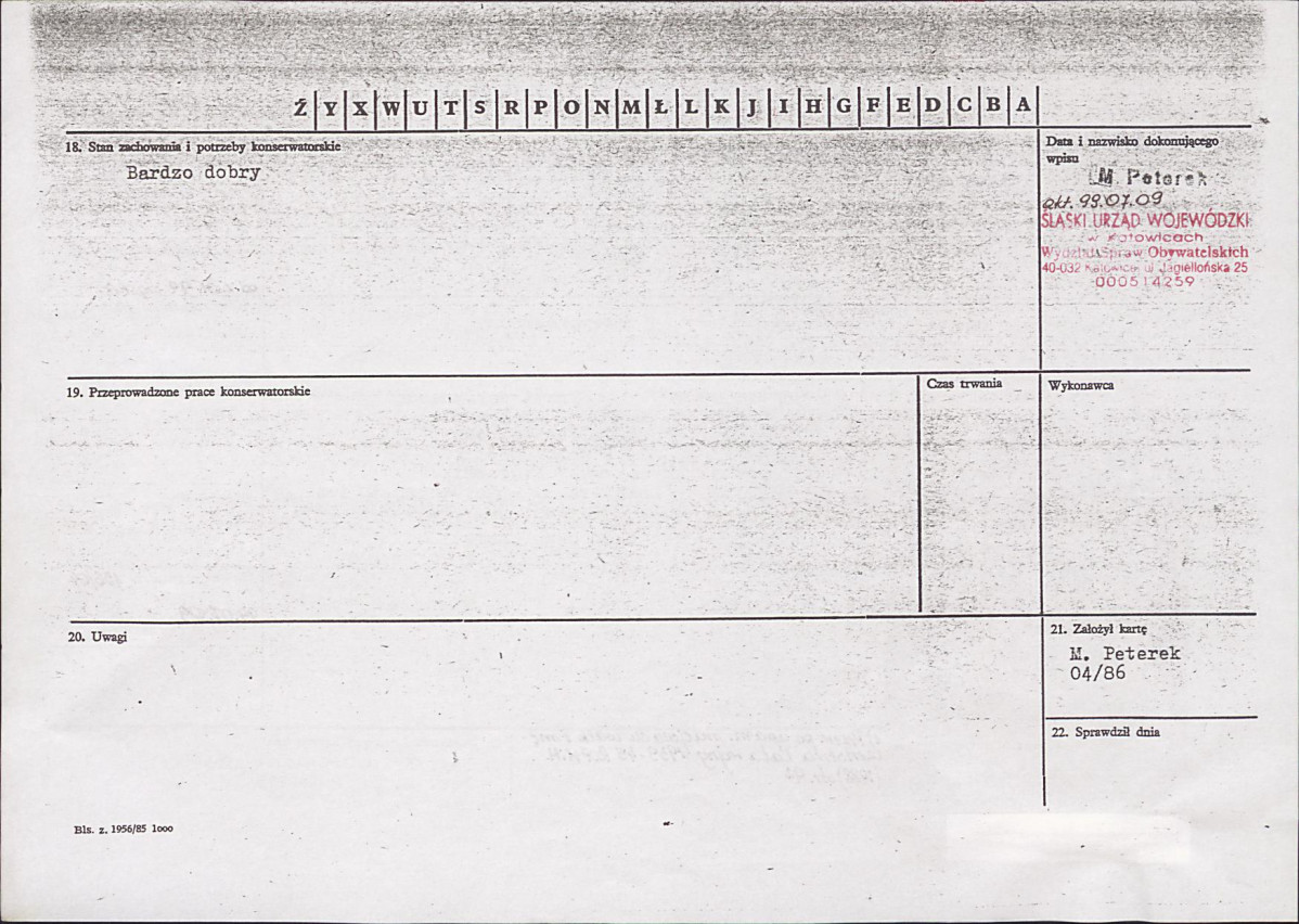 karta ewidencyjna, skan nr 2